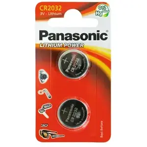 Pile Lithium Power CR2032, blister de 2 pièces (CR-2032EL/2B) - Panasonic pas cher