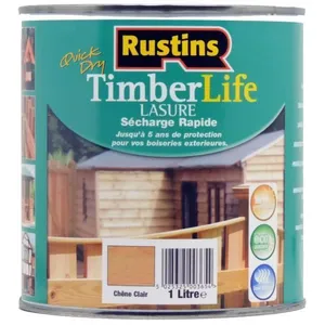 RUSTINS Lasure chêne claire àséchage rapide pour le bois extérieur et ...Vendu parcdiscount