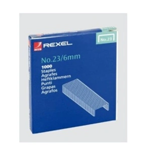 Comparateur de prix : Rexel no 23 6 agrafes capacité de 20 feuilles, pack de 1000 2101211