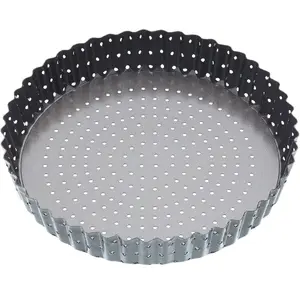 Masterclass - Moule à quiche perforé noir - D.23 cm T.U pas cher