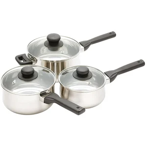 KitchenCraft Jury Casseroles en acier inoxydable résistantes à l'induction, lot de 3 pas cher