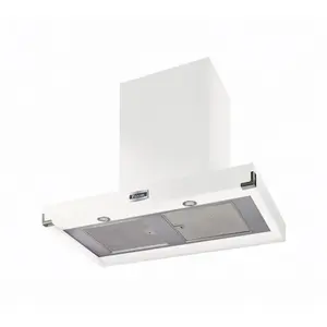 Hotte FALCON CONTEMPORAINE 900 BLANC/NICKEL BROSSE - FHDCT900WH/N pas cher