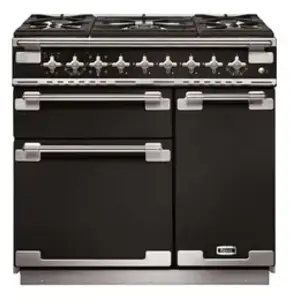 Comparateur de prix : Cuisinière FALCON ELISE 90 Mixte Noir Brillant/Nickel brossé - ELS90DFGB/-EU