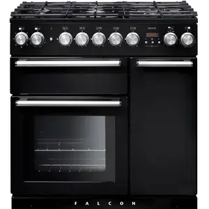 Comparateur de prix : Cuisinière FALCON NEXUS 90 Mixte Noir/Chrome - NEX90DFBL/C