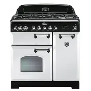 Piano de cuisson gaz FALCON DELUX90 MIXT BLANC CHROME pas cher