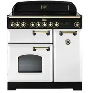 Piano de cuisson vitrocéramique FALCON CLASSIC DELUXE 90 BLANC LAITON pas cher