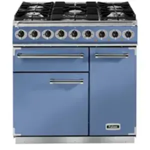 Comparateur de prix : Piano de cuisson gaz FALCON Semi Pro DELUXE 90 BLEU DE CHINE NICKEL