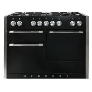 Piano de cuisson gaz FALCON Semi Pro MERCURY 120 NOIR MAT INOX POLI pas cher