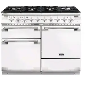 Comparateur de prix : Cuisinière FALCON ELISE 110 Blanche/Nickel brossé - ELS110DFWH/-EU