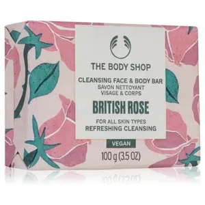 The Body Shop British Rose Cleansing Bar savon solide corps et visage 100 g pas cher