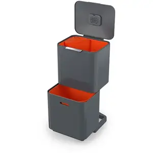 Comparateur de prix : Poubelle Totem Graphite 60 L - 2 compartiments 30 L Joseph Joseph