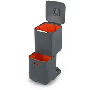 Comparateur de prix : Poubelle Totem Graphite 40 L - 2 compartiments 20 L Joseph Joseph