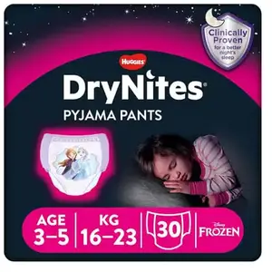 HUGGIES Couches culottes de nuit DryNites jetables 3-5 ans 3x10 pcsVendu paramazon
