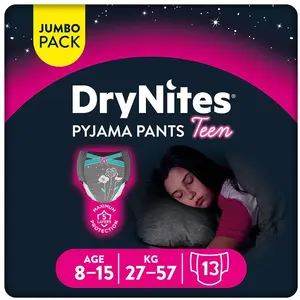 Comparateur de prix : DryNites Couche de Nuit pour Fille 8-15 Ans 27-57 kg (4x13) TU