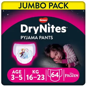 Comparateur de prix : DryNites Couche de Nuit pour Fille 4-7 Ans 17-30 kg (4x16) TU