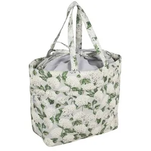 Sac de rangement à cordon Hortensia - 18x32x34cm - Hobby Gift Ecru - E...