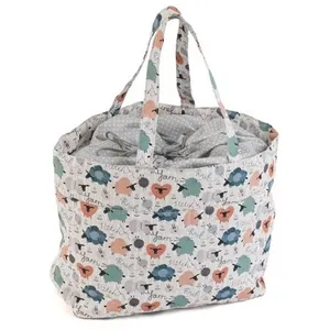 Sac de rangement à cordon Moutons - 18x32x34cm - Hobby Gift Ecru - Ecr...