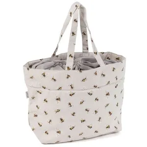 Sac de rangement à cordon motif Abeille - 18x32x34cm - Distrifil Ecru ...
