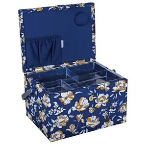 Boîte de Couture Automne - 23.5x31x20cm - Hobby Gift Bleu Marine - Ble... pas cher