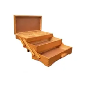 Panier à couture en bois à 3 niveaux - 17x37x22.6 cm - Distrifil Marro... pas cher