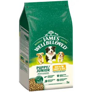 James Wellbeloved Junior Hypoallergenic dinde, riz pour chien - 2 kg pas cher