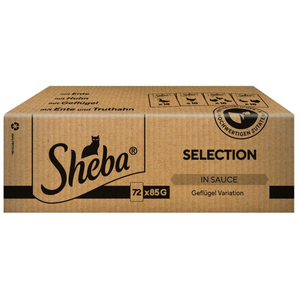 Pâtée pour Chat - SHEBA - Mini Filets en Sauce - 72 sachets - 85g - Nourriture Adulte