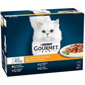 Comparateur de prix : 12x85g Gourmet Perle Les filettines en sauce - Pâtée pour chat