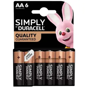 DURACELL - Blister 6 piles Simply AA - LR06 pas cher