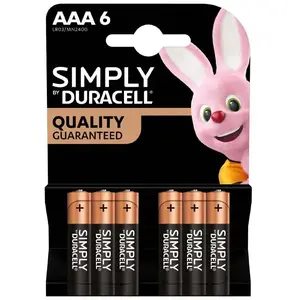 DURACELL Pile Alcaline LR03/AAA 1,5V BL6 Simply pas cher