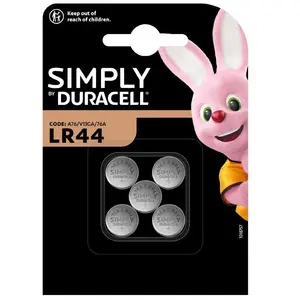 Piles Duracell Simply Lr44 X 5 pas cher