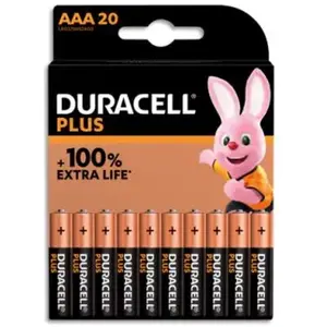 Comparateur de prix : Duracell Plus Piles alcalines AAA, 1.5V LR03 MN2400, paquet de 20