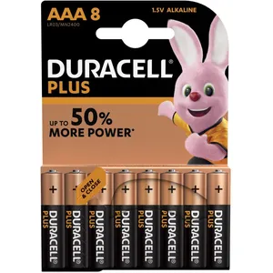 Duracell Plus, lot de 8 piles alcalines Type AAA 1,5 Volts LR03 MN2400 pas cher
