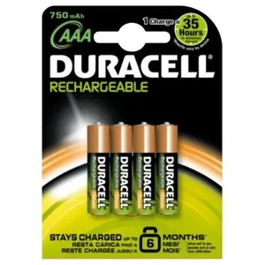 Comparateur de prix : Duracell Pack Blister de 4 Piles Rechargeables AAA 1,2V - 750mAh (R03)