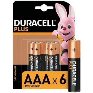 Duracell Plus, lot de 6 piles alcalines type AAA 1,5 Volts, LR03 pas cher