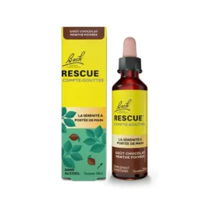 Comparateur de prix : RESCUE Compte-gouttes GOÛT CHOCOLAT MENTHE - 20 ml