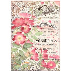 Stamperia Papier de riz A4 21 x 29.7 cm Rose Parfum Savon crèmeVendu paramazon