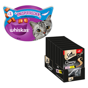 Comparateur de prix : whiskas Sacs croustillants au saumon | 4 x 180 g de collation pour chat