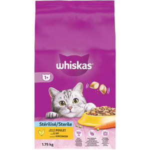 whiskas Croquette au Poulet pour Chat Stérilisés 1+ an Sac de 1,75 kg pas cher