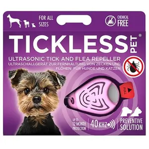 TICKLESS Pet Répulsif Anti-tiques et Anti-puces à ultrasons - Rose pas cher