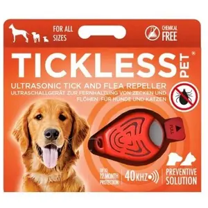 TICKLESS Pet Répulsif Anti-tiques et Anti-puces à ultrasons - Orange pas cher
