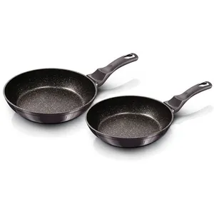 BerlingerHaus Set de Poêles à Frire Induction 22 - 26cm Aluminium Antiadhésif Marbre sans PFOA, Berlinger Haus, Carbon Pro, , Gris pas cher
