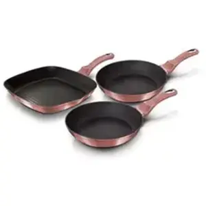 Comparateur de prix : Berlinger Haus I-Rose Lot de 2 poêles et grill à induction 20-24-28 cm...