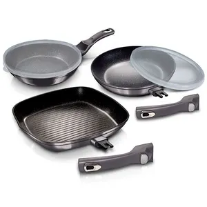 Comparateur de prix : Set de Poêles à Frire et Griller - Berlinger Haus - 20-24-28 cm - Poignées Amovibles - Antiadhésif - Induction