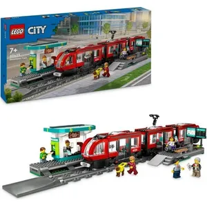 LEGO City 60423 Le tramway et la station du centre-ville, véhicule pou... pas cher