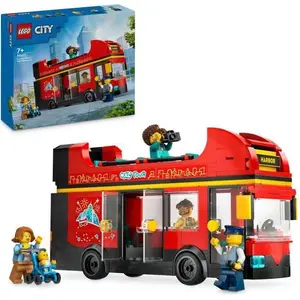 LEGO City 60407 Le bus rouge a deux étages, bus jouet, véhicule pour e... pas cher
