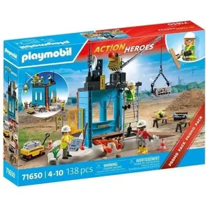 PLAYMOBIL 71650 Ouvriers et chantier, My Life la construction, 138 pie... pas cher