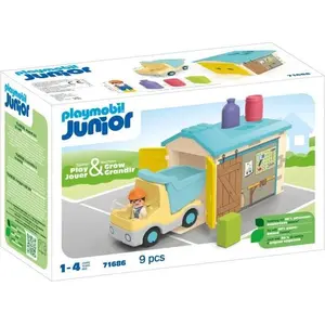 PLAYMOBIL Junior 71686 Ouvrier camion et garage, Disney, Des 12 mois pas cher