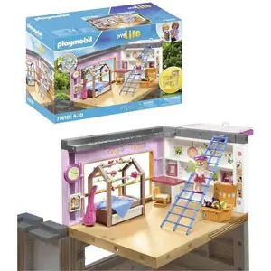 PLAYMOBIL 71610 Chambre d'enfant avec lit cabane, My Life Maison d'arc... pas cher