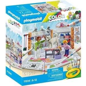PLAYMOBIL Color 71514 Salon de toilettage, Crayons Crayola pour dessin... pas cher