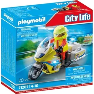 PLAYMOBIL 71205 Urgentiste avec moto, City Action Les Secouristes, eff... pas cher